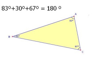 suma angulos interiores triangulo