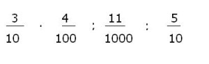ejemplos fracciones decimales
