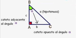 elementos y notacion triángulo rectangulo