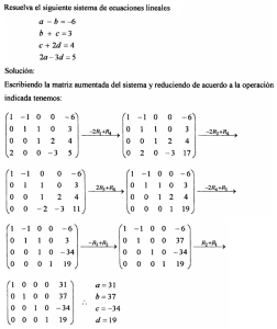 sistema ecuaciones lineales 4x4 - Metodo Gauss 1
