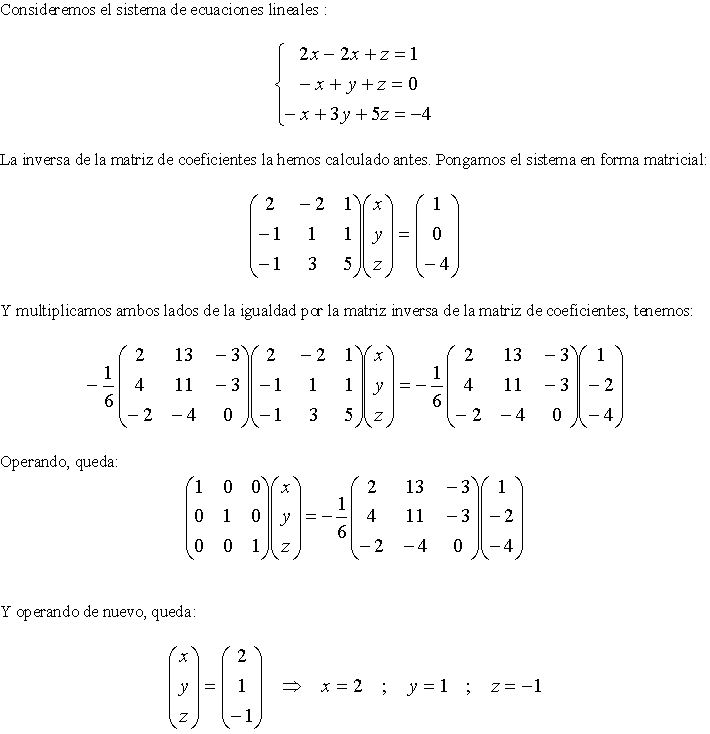 Resolución de Sistema de Ecuaciones por medio de Matriz Inversa Matematicas Modernas